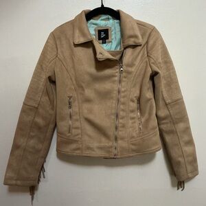 Art Class Faux Suede Moto Jacket Girls Sz L 10/12